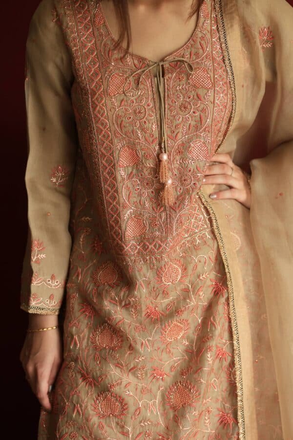 Stripe Organza Chikankari Sharara Set - Image 8