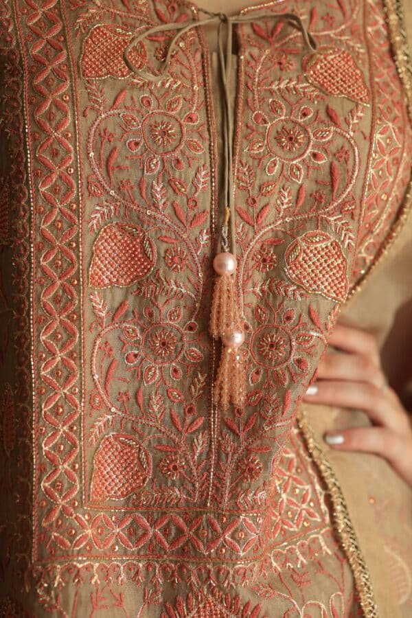 Stripe Organza Chikankari Sharara Set - Image 10