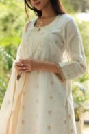 White Banarasi Zari Chanderi Chikankari Sharara Set