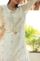 White Banarasi Zari Chanderi Chikankari Sharara Set