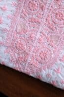 White Cotton Chikankari Unstitched Kurta Fabrics
