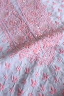 White Cotton Chikankari Unstitched Kurta Fabrics