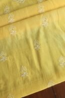 Yellow Mal Cotton Chikankari Unstitched Kurta Dupatta Fabrics With Kamdani