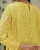 Yellow Noor Organza Badla Anarkali With Dupatta