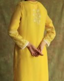 Yellow Mukaish Kamdani Noor Organza Chikankari Kurta Set