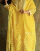 Yellow Mukaish Kamdani Noor Organza Chikankari Kurta Set