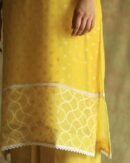 Yellow Mukaish Kamdani Noor Organza Chikankari Kurta Set