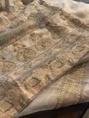 White Noor Banarasi Organza Chikankari Unstitched Fabrics