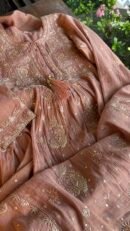 Brick Rose shade Tissue Silk Chikankari Anagarkha
