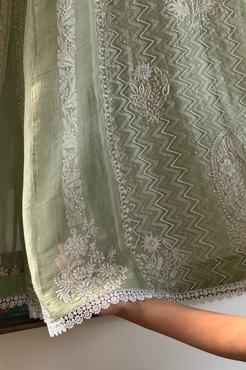 Noor Organza Chikankari Anarkali