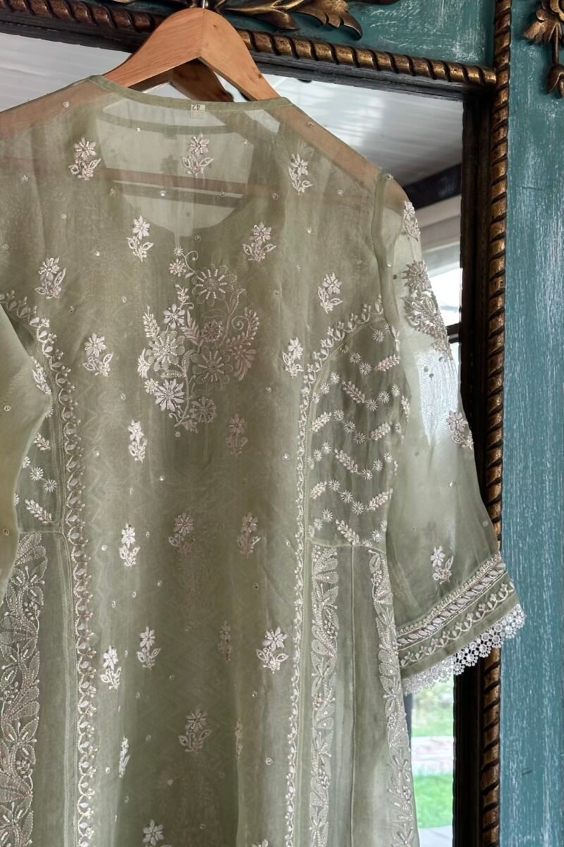 Noor Organza Chikankari Anarkali