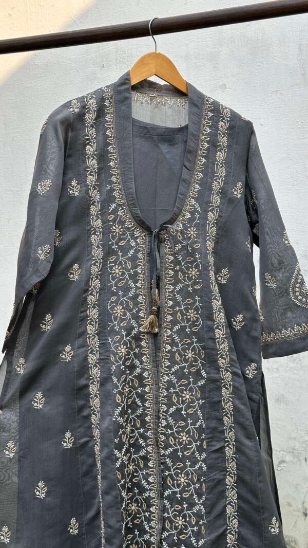 SICO Mal Chikankari Kurta With Mukaish Kamdani – Ready to Wear - Image 5