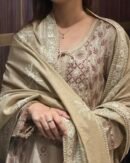 Natural Shade Fine Chikankari Ari Tissue Silk Dupatta