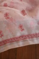 Baby Pink Noor Organza Silk Chikankari Unstitched Kurta Dupatta Set
