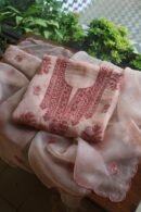 Baby Pink Noor Organza Silk Chikankari Unstitched Kurta Dupatta Set