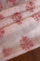 Baby Pink Noor Organza Silk Chikankari Unstitched Kurta Dupatta Set