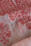 Baby Pink Noor Organza Silk Chikankari Unstitched Kurta Dupatta Set