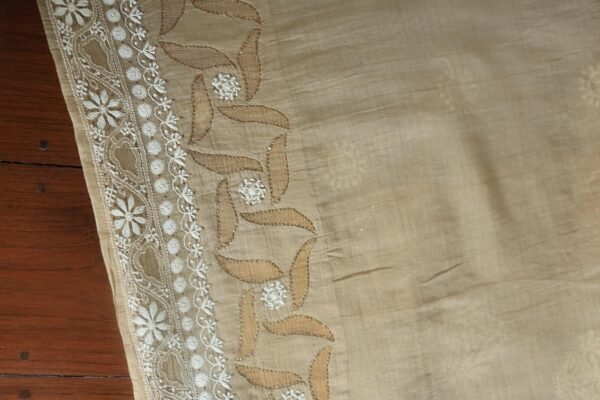 Beige Daraz Chanderi Chikankari Kurta Fabrics - Image 9