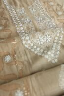 Beige Daraz Chanderi Chikankari Kurta Fabrics