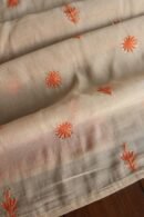 Beige Mal Chanderi Chikankari Unstitched Kurta Dupatta Fabrics With Kamdani