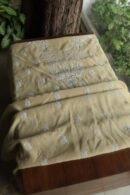 Beige Mal Cotton Chikankari Unstitched Kurta Dupatta Fabrics With Kamdani
