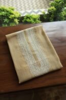 Beige Malmal Chikankari Unstitched Men's Kurtas Fabrics