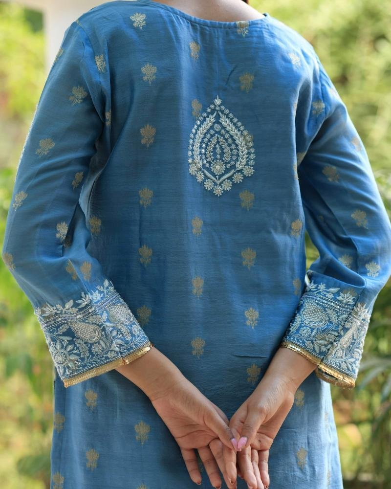 Banarasi Zari Chanderi Chikankari Sharara Set