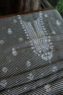 Black Kota Cotton Chikankari Unstitched Kurta Fabrics