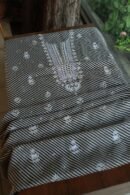 Black Kota Cotton Chikankari Unstitched Kurta Fabrics