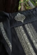 Black Malmal Chikankari Unstitched Men's Kurtas Fabrics