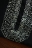 Black Malmal Chikankari Unstitched Men's Kurtas Fabrics