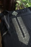 Black Malmal Chikankari Unstitched Men's Kurtas Fabrics