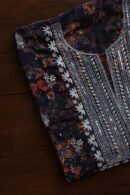 Black Muslin Chikankari Kurta Fabrics