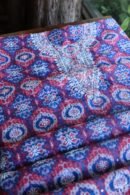 Black & Pink Soft Cotton Printed Unstitched Kurta Dupatta Set with Chikankari & Sequin Work