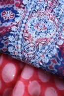 Black & Pink Soft Cotton Printed Unstitched Kurta Dupatta Set with Chikankari & Sequin Work