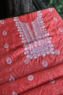 Carrot Pink Muslin Chikankari Kurta Fabrics