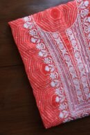 Carrot Pink Muslin Chikankari Kurta Fabrics