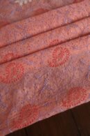 Carrot Pink Noor Organza Silk Chikankari With Mukaish Kamdani Fabric