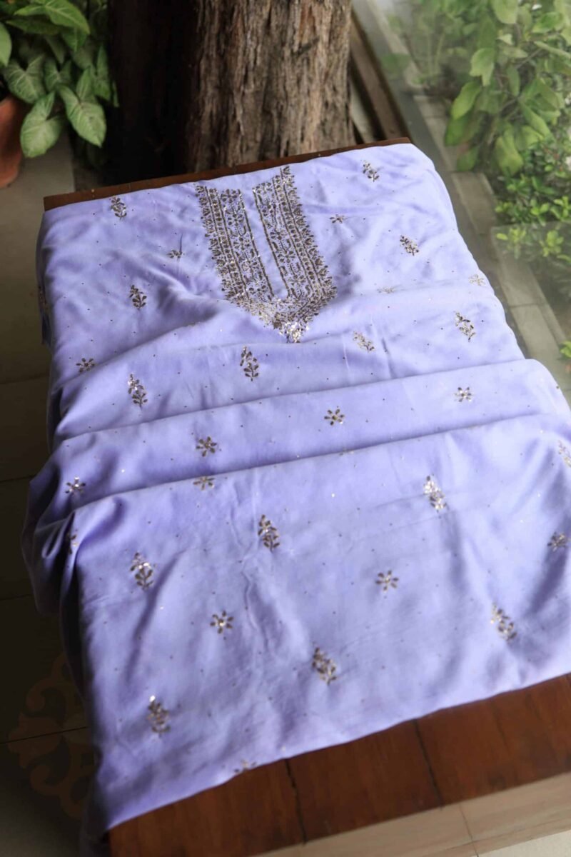 Chanderi Mukaish Badla Unstitched Chikankari Unisex Kurtas