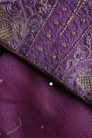Dark Mauve Banarasi Zari Chanderi Unstitched Chikankari Fabrics