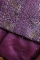 Dark Mauve Banarasi Zari Chanderi Unstitched Chikankari Fabrics