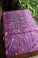 Dark Mauve Banarasi Zari Chanderi Unstitched Chikankari Fabrics