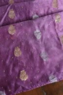 Dark Mauve Banarasi Zari Chanderi Unstitched Chikankari Fabrics