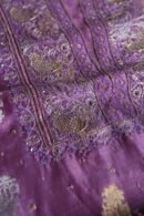 Dark Mauve Banarasi Zari Chanderi Unstitched Chikankari Fabrics