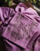 Dark Pink Chanderi Mukaish Badla Unstitched Kurta Dupatta Set