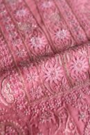 Dark Pink Maheshwari Chikankari Unstitched Fabric