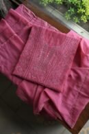 Dark Pink Mal Cotton Fine Chikankari With Kamdani Work Unstitched Fabric
