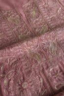 Deep Rose Shade Maheshwari Chikankari Unstitched Fabric
