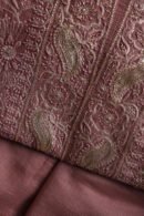 Deep Rose Shade Maheshwari Chikankari Unstitched Fabric