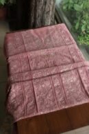 Deep Rose Shade Maheshwari Chikankari Unstitched Fabric